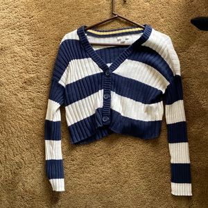 Blue and white cardigan size large